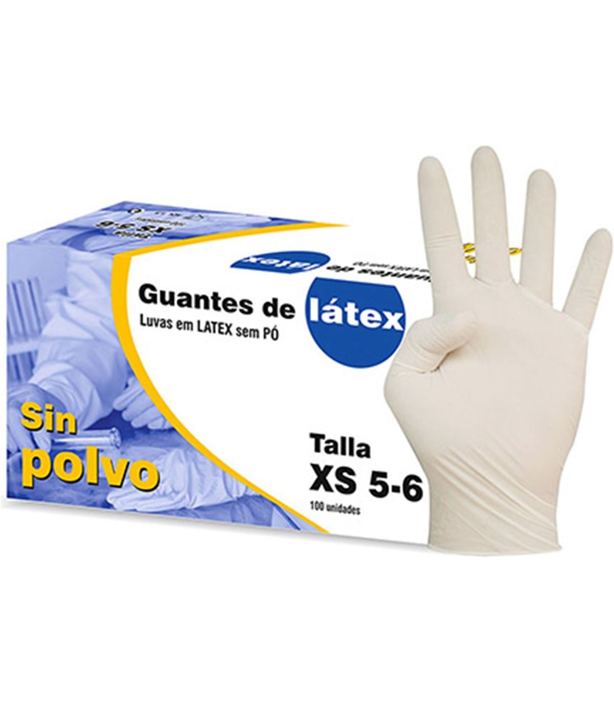 guantes de latex sin polvo muy resistentes y microtexturados